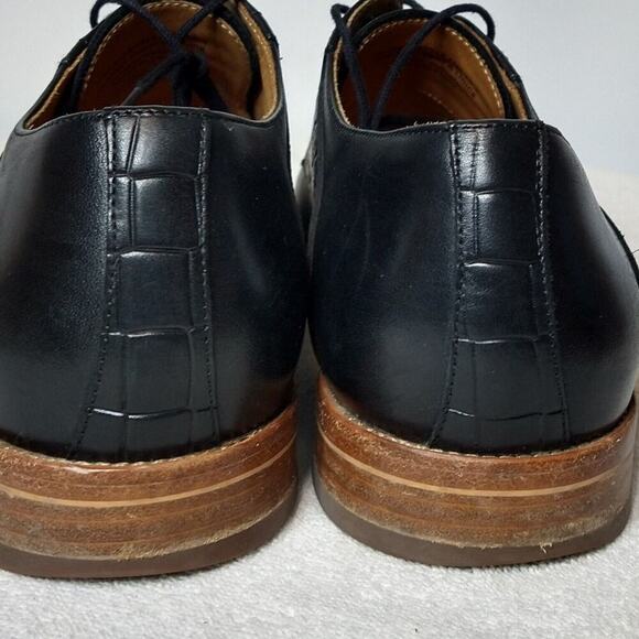 Warfield & Grand Men's Archer Leather Oxford Plain Toe Black Derby Shoes Sz 10.5 - Picture 6 of 12
